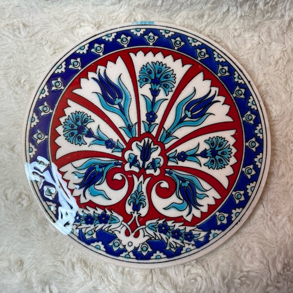 Rare Vintage 1970’s Round Ceramic Tile Trivet/Coaster - Picture 4 of 7